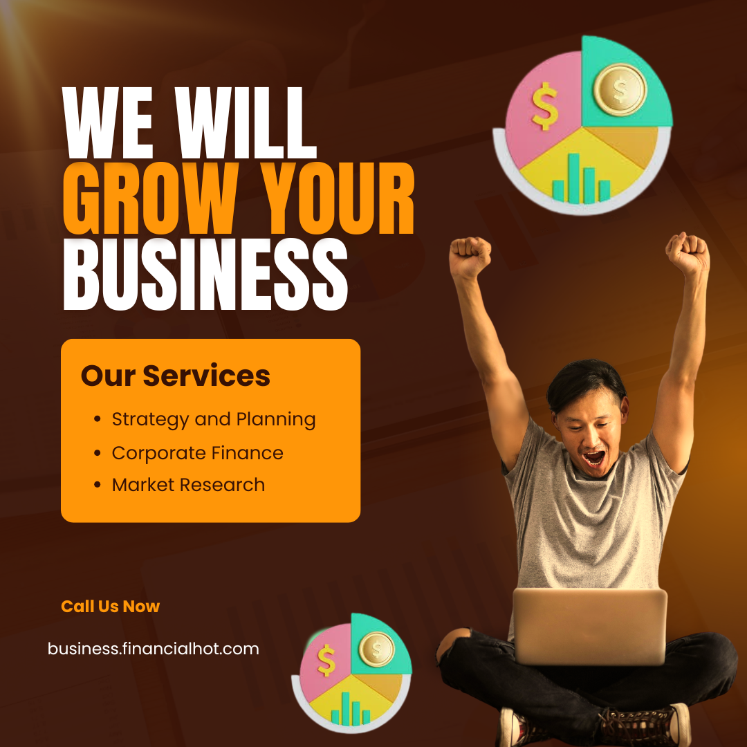 Black and Orange Simple Grow your business Instagram Post